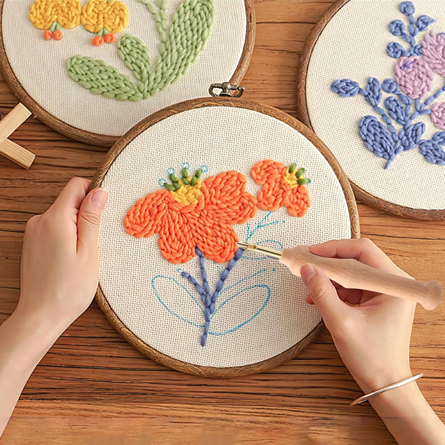 StitchMaster™ Punch-Nadel - Ultimativer Nähbegleiter (DIY-Stanznadelset + Figurenmuster Leinwand!)