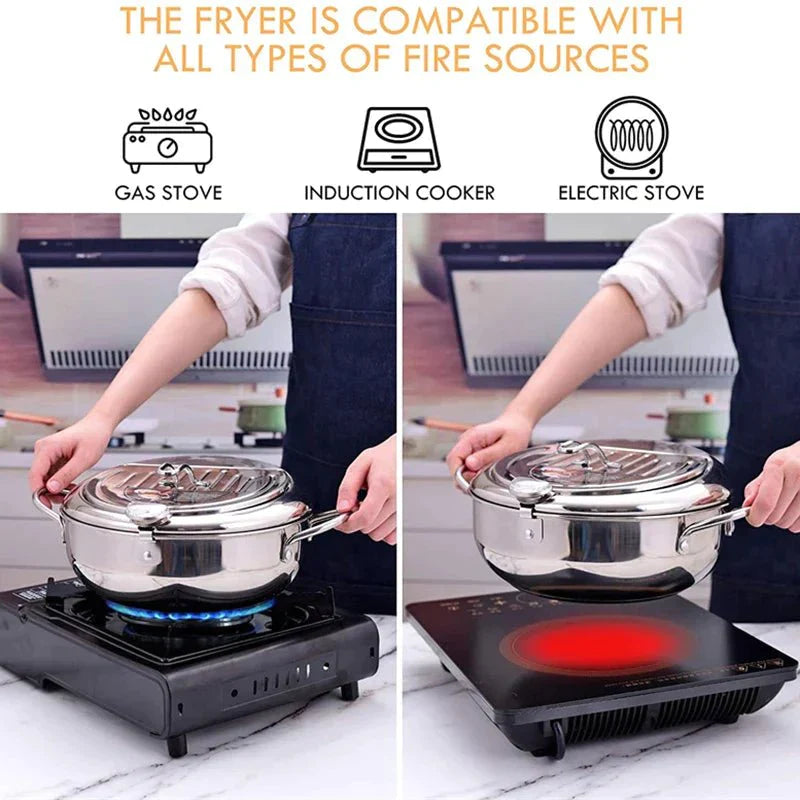 ProCook Frittierpfanne™ - Professionelle Fritteuse mit Integriertem Thermometer